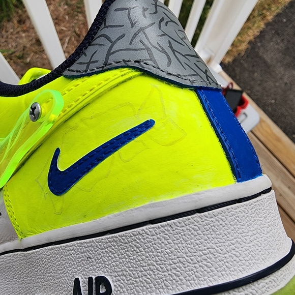 **CUSTOM** Nike Air Force One low ~ Cement Volt BLACK FRIDAY SALE - Picture 16 of 16
